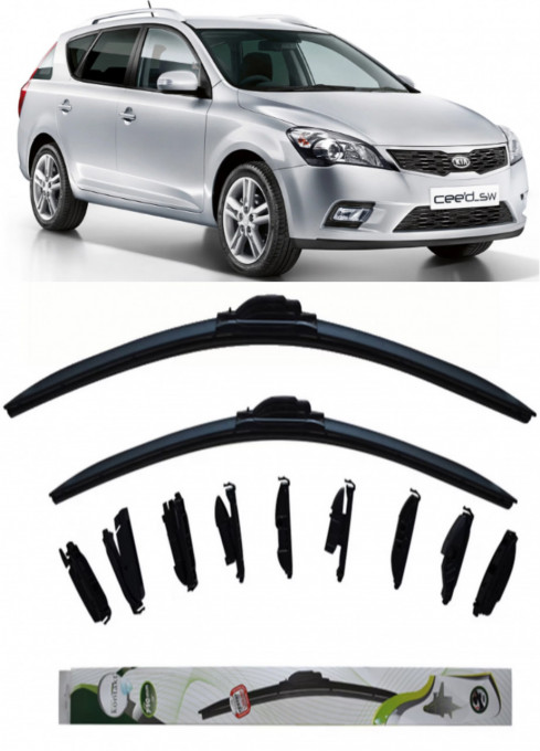 Set 2 stergatoare MultiAdapter 60cm/45cm compatibile cu Kia CEE'D SW (ED) (2007-2012) (60 cm/45 cm)