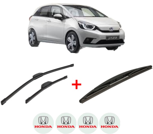 Set 3 stergatoare HONDA JAZZ V (GR_, GS_) din 2020, pentru parbriz si luneta fata si spate auto, Bosch Twin, din cauciuc siliconat rezistent, 4 Stickere Auto HONDA
