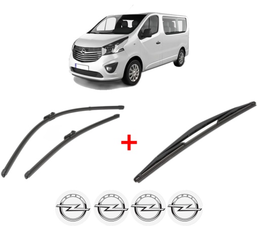Set 3 stergatoare OPEL VIVARO B Van (X82) din 2014 - 2019, pentru parbriz si luneta fata si spate auto, Valeo Silencio, din cauciuc siliconat rezistent, 4 Stickere Auto OPEL