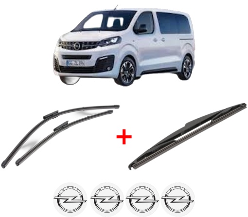 Set 3 stergatoare OPEL VIVARO C Van (K0) din 2019 - 2024, pentru parbriz si luneta fata si spate auto, Valeo Silencio, din cauciuc siliconat rezistent, 4 Stickere Auto OPEL