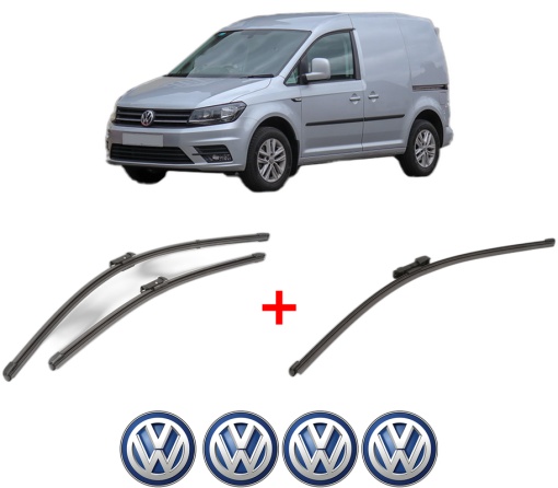 Set 3 stergatoare Volkswagen CADDY ALLTRACK IV Box Body/MPV (SAA) din 2015 - 2020, pentru parbriz si luneta fata si spate auto, Valeo Silencio Xtrm, din cauciuc siliconat rezistent, 4 Stickere Auto VW