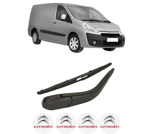 Set brat stergator spate cu lamela pentru CITROEN JUMPY II Van din 2007-2016, pentru spate, din cauciuc siliconat rezistent, 4 stickere auto CITROEN