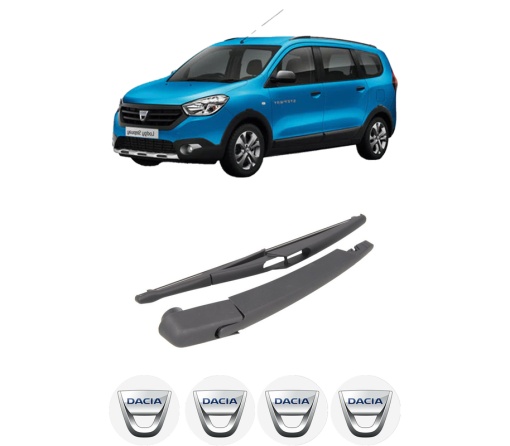 Set brat stergator spate cu lamela pentru DACIA LODGY (JS_) din 2012-2015, pentru spate, din cauciuc siliconat rezistent, 4 stickere auto DACIA