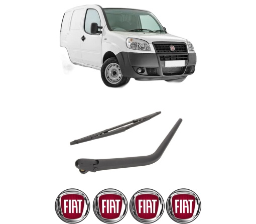 Set brat stergator spate cu lamela pentru FIAT DOBLO Box Body/MPV (223_) din 2005-2010, pentru spate, din cauciuc siliconat rezistent, 4 stickere auto FIAT