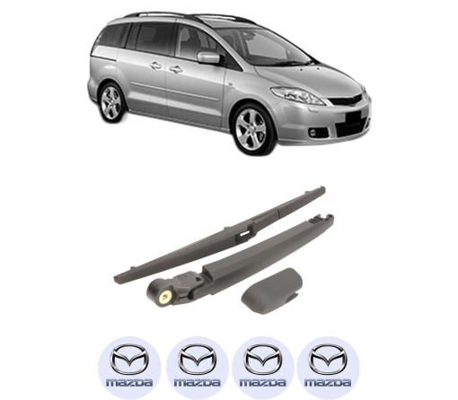 Set brat stergator spate cu lamela pentru MAZDA 5 (CR) din 2005-2010, pentru spate, din cauciuc siliconat rezistent, 4 stickere auto MAZDA
