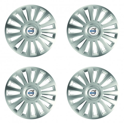 Set Capace Roti Argintiu Lux cu spite late compatibil cu Volvo