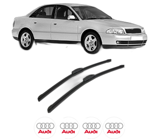 Set stergatoare AUDI A4 B5 (8D2) din 1994-2001, pentru parbriz auto, 2 bucati, Bosch Aerotwin Retrofit, din cauciuc siliconat rezistent, 4 Stickere Auto AUDI