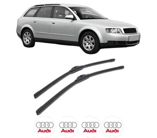 Set stergatoare AUDI A4 B6 Avant (8E5) din 2001-2004, pentru parbriz auto, 2 bucati, Bosch Aerotwin, din cauciuc siliconat rezistent, 4 Stickere Auto AUDI
