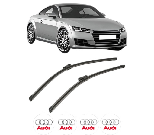 Set stergatoare AUDI TT (FV3, FVP) din 2014-2021, pentru parbriz auto, 2 bucati, Valeo Silencio Xtrm, din cauciuc siliconat rezistent, 4 Stickere Auto AUDI