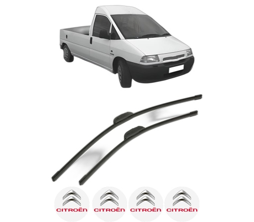 Set stergatoare CITROEN JUMPY I Platform/Chassis (BU_, BV_, BW_, BX_) din 1999-2003, pentru parbriz auto, 2 bucati, Bosch Aerotwin Retrofit, din cauciuc siliconat rezistent, 4 Stickere Auto CITROEN