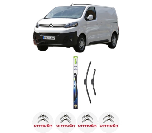 Set stergatoare CITROEN JUMPY III Bus (V_) din 2016-2023, pentru parbriz auto, 2 bucati, Valeo Silencio Xtrm, din cauciuc siliconat rezistent, 4 Stickere Auto CITROEN
