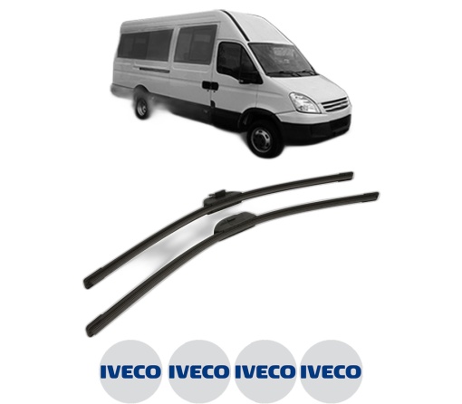 Set stergatoare IVECO DAILY IV Bus din 2006-2011, pentru parbriz auto, 2 bucati, Bosch Aerotwin Retro Truck, din cauciuc siliconat rezistent, 4 Stickere Auto IVECO