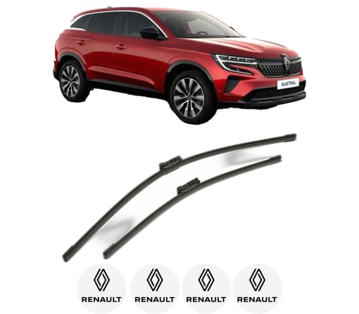 Set stergatoare RENAULT AUSTRAL din 2022, pentru parbriz auto, 2 bucati, Bosch Aerotwin, din cauciuc siliconat rezistent, 4 Stickere Auto RENAULT