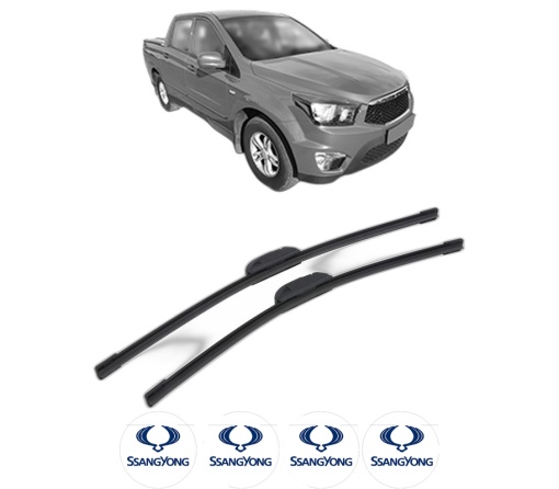 Set stergatoare SSANGYONG ACTYON II din 2013, pentru parbriz auto, 2 bucati, Bosch Aerotwin Retrofit, din cauciuc siliconat rezistent, 4 Stickere Auto SSANGYONG