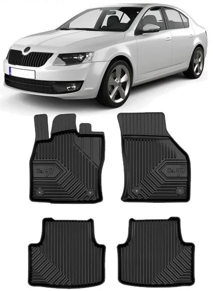 Skoda Octavia III Din 02.2013 - 05.2020, Hatchback , Set Covorase Auto Tip Tavita Premium 3D, din cauciuc