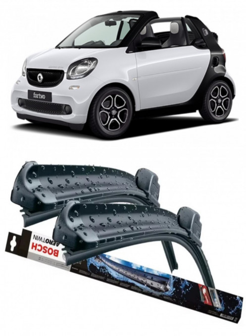 Smart Cabrio Set 2 stergatoare parbriz pentru parbriz compatibile cu Smart Cabrio fabricat in perioada 2000 - 2004, breloc Hella (52.5 cm / 52.5 cm)