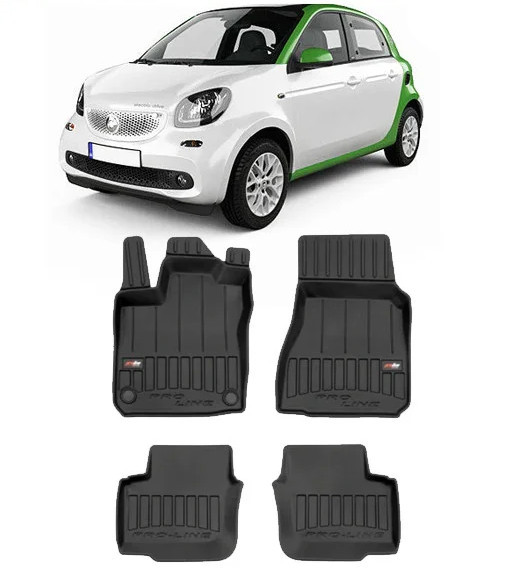 Smart Forfour II Din 2014 - Prezent, Hatchback , Set Covorase Auto Tip Tavita Premium 3D, din cauciuc
