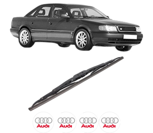 Stergator lamela spate AUDI 100 C4 Saloon (4A2) din 1992 - 1994, pentru luneta auto, Bosch Twin, din cauciuc siliconat rezistent, 4 Stickere Auto AUDI