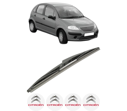 Stergator lamela spate CITROEN C3 I (FC_, FN_) din 2002 - 2012, pentru luneta auto, Bosch Twin, din cauciuc siliconat rezistent, 4 Stickere Auto CITROEN