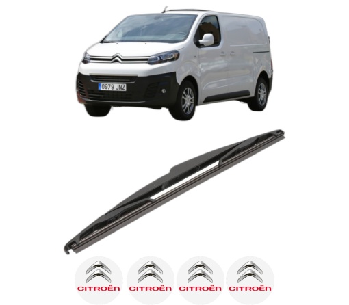 Stergator lamela spate CITROEN JUMPY III Van (V_) din 2016 - 2022, pentru luneta auto, Valeo Silencio, din cauciuc siliconat rezistent, 4 Stickere Auto CITROEN