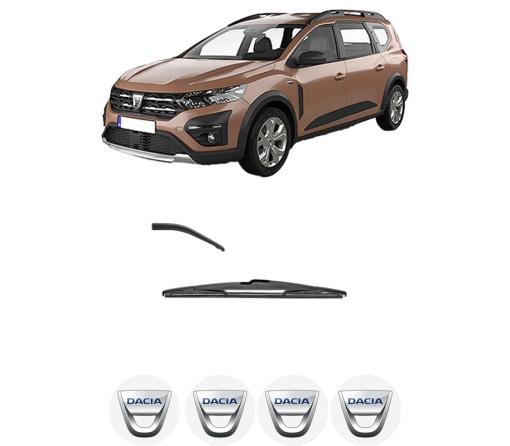 Stergator lamela spate DACIA JOGGER (RK_) din 2021, pentru luneta auto, Valeo Silencio, din cauciuc siliconat rezistent, 4 Stickere Auto DACIA