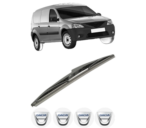 Stergator lamela spate DACIA LOGAN EXPRESS (FS_) din 2007 - 2012, pentru luneta auto, Bosch Twin, din cauciuc siliconat rezistent, 4 Stickere Auto DACIA