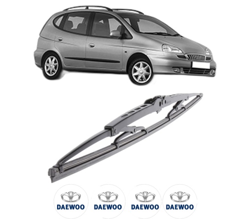 Stergator lamela spate DAEWOO TACUMA / REZZO (U100) din 2000 - 2004, pentru luneta auto, Bosch Twin, din cauciuc siliconat rezistent, 4 Stickere Auto DAEWOO