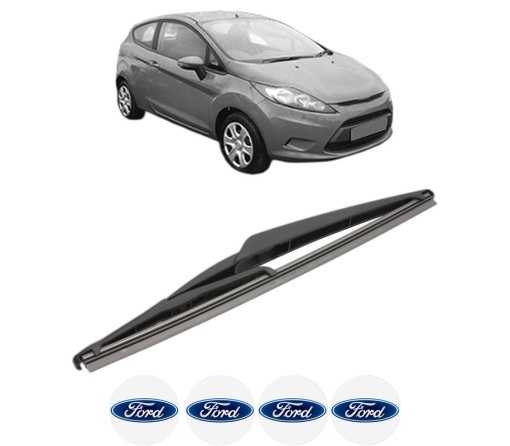 Stergator lamela spate FORD FIESTA VI (CB1, CCN) din 2008 - 2018, pentru luneta auto, Valeo Silencio, din cauciuc siliconat rezistent, 4 Stickere Auto FORD
