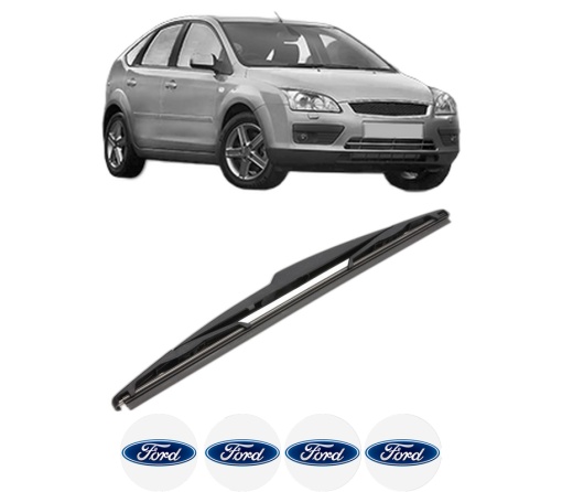 Stergator lamela spate FORD FOCUS II (DA_, HCP, DP) din 2004 - 2012, pentru luneta auto, Valeo Silencio, din cauciuc siliconat rezistent, 4 Stickere Auto FORD