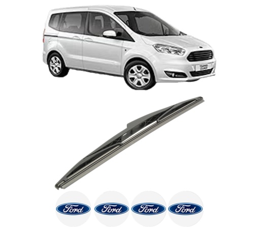 Stergator lamela spate FORD TOURNEO COURIER B460 MPV din 2014 - 2023, pentru luneta auto, Bosch Twin, din cauciuc siliconat rezistent, 4 Stickere Auto FORD