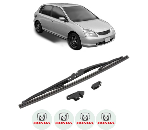 Stergator lamela spate HONDA CIVIC VII Hatchback (EU, EP, EV) din 2000 - 2005, pentru luneta auto, Valeo Silencio, din cauciuc siliconat rezistent, 4 Stickere Auto HONDA