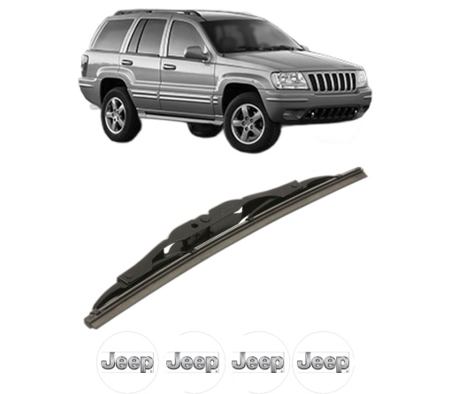Stergator lamela spate JEEP GRAND CHEROKEE II (WJ, WG) din 1998 - 2005, pentru luneta auto, Bosch Twin, din cauciuc siliconat rezistent, 4 Stickere Auto JEEP