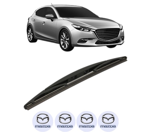Stergator lamela spate MAZDA 3 Hatchback Van (BM) din 2015 - 2016, pentru luneta auto, Bosch Twin, din cauciuc siliconat rezistent, 4 Stickere Auto MAZDA