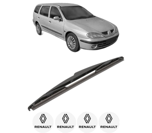 Stergator lamela spate RENAULT Megane I Kombi van (KA_) din 2001 - 2003, pentru luneta auto, Valeo Silencio, din cauciuc siliconat rezistent, 4 Stickere Auto RENAULT