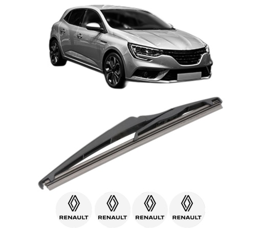 Stergator lamela spate RENAULT MEGANE IV Hatchback (B9A/M/N_) din 2015, pentru luneta auto, Valeo Silencio, din cauciuc siliconat rezistent, 4 Stickere Auto RENAULT