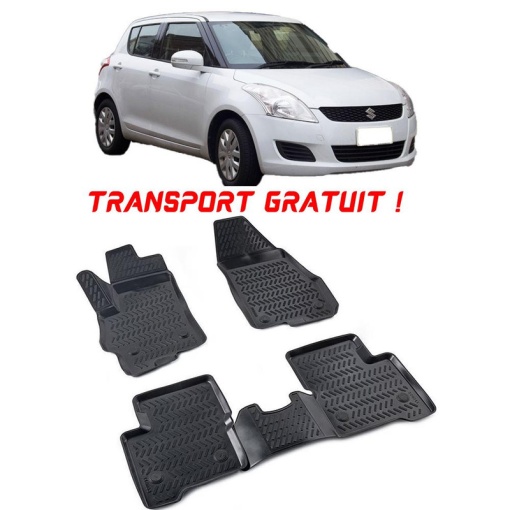 Suzuki Swift III 2010-2017 Set 4 covorase auto din cauciuc tip tavita premium line 3D - Transport Gratuit!
