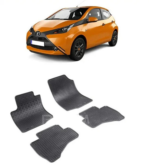Toyota Aygo II, Hatchback, fabricat din 07.2014 - Prezent, set covorase auto dedicate, din cauciuc 100% Premium