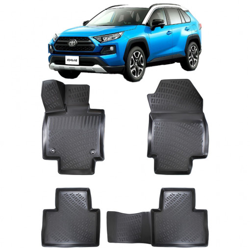 Toyota Rav 4 XA50 IV 2018- Set 4 covorase auto din cauciuc tip tavita premium line 3D