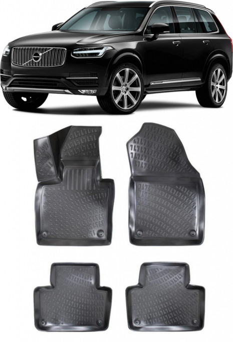 Volvo XC-90 II Plug-In Hybrid 2015- Set 4 covorase auto din cauciuc tip tavita premium line 3D