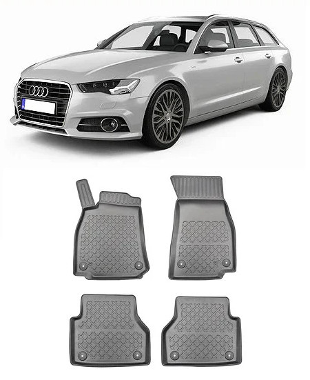 Audi A6 C8, Combi, Din 09.2018 - Prezent , Set Covorase Auto Tip Tavita Premium 3D, din cauciuc