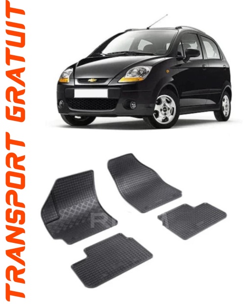ChEVrolet/Daewoo Matiz, Hatchback, fabricat din 05.2005 - 01.2010, set covorase auto dedicate, din cauciuc 100% Premium