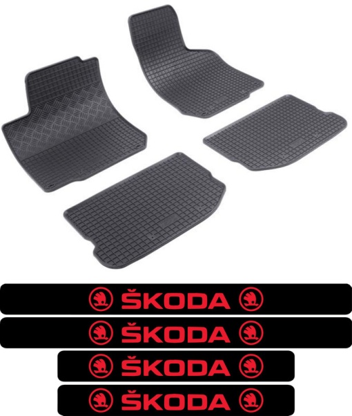 Covorase Skoda Octavia I, Combi, din 1998 - 2004 si set 4 stickere protectie praguri Skoda