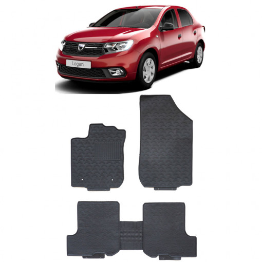 Dacia Logan (2013-2020) Set 5 covorase auto cauciuc Exclusive Line