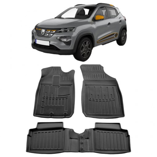 Dacia Spring (2021 - prezent) Set covorase auto cauciuc G.Modern Line 3D