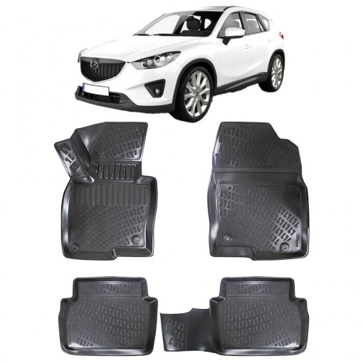 Mazda CX-5 I 2012-2017 Set 4 covorase auto din cauciuc tip tavita premium line 3D