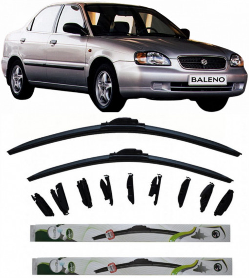 Set 2 stergatoare Multi Adapter 60/48 cm compatibile cu Suzuki Baleno(1995-2002) (50 cm/45 cm)