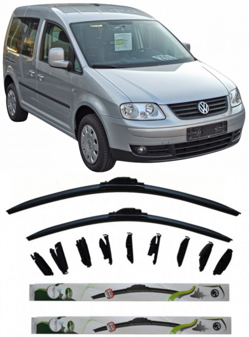Set 2 stergatoare MultiAdapter 53cm/45cm compatibile cu Volkswagen CADDY Box Body/MPV (6K9, 9E7, 9E9) (1998-2009) (53 cm/45 cm)