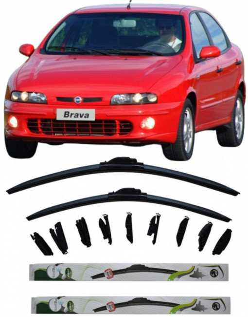 Set 2 stergatoare MultiAdapter 58cm/48cm compatibile cu Fiat Brava(1995-2003) (58 cm/48 cm)