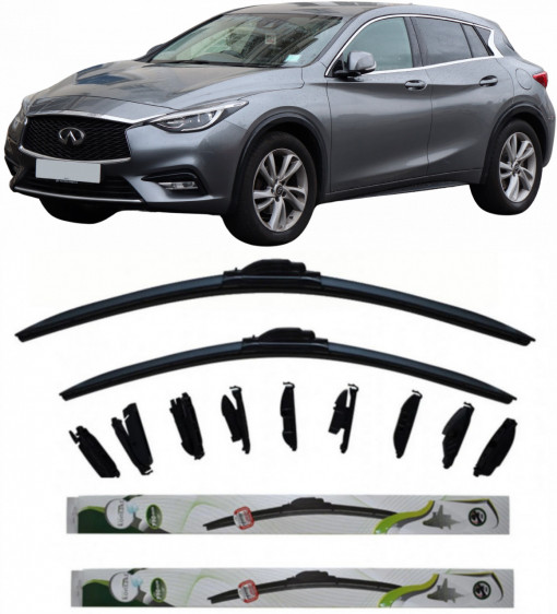 Set 2 stergatoare MultiAdapter 60cm/48cm compatibile cu Infiniti Q30 (2015) (60 cm/48 cm)