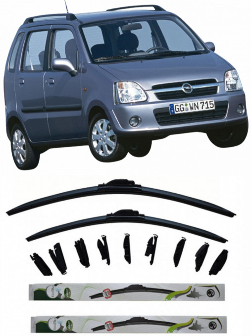Set 2 stergatoare MultiAdapter cm/cm compatibile cu Opel Agila A (2000-2007) (50 cm/45 cm)